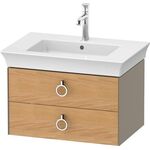 Duravit Waschtischunterbau WHITE TULIP 684x410mm 2 Sk Ei na mass /steingrau hgl