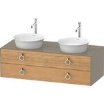 Duravit Waschtischunterbau WHITE TULIP 1300x550mm 2 Sk Ei na mass /steingrau hg