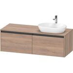Duravit Waschtischunterbau Ketho.2 1400x459x550mm Be links betongrau matt