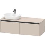Duravit Waschtischunterbau Ketho.2 1400x459x550mm Be links taupe supermatt