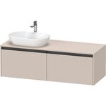 Duravit Waschtischunterbau Ketho.2 1400x459x550mm Becken links taupe matt