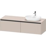 Duravit Waschtischunterbau Ketho.2 1600x459x550mm Becken rechts taupe matt