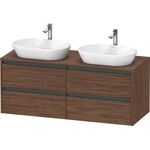 Duravit Waschtischunterbau Ketho.2 1400x568x550mm Be beids nussbaum dunkel