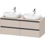 Duravit Waschtischunterbau Ketho.2 1400x568x550mm Be beidseitig taupe matt