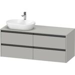 Duravit Waschtischunterbau Ketho.2 1400x568x550mm Be links betongrau matt