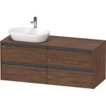 Duravit Waschtischunterbau Ketho.2 1400x568x550mm Be links nussbaum dunkel