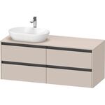 Duravit Waschtischunterbau Ketho.2 1400x568x550mm Becken links taupe matt