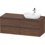 Duravit Waschtischunterbau Ketho.2 1400x568x550mm Be rechts nussbaum dunkel