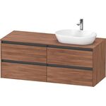 Duravit Waschtischunterbau Ketho.2 1400x568x550mm Be rechts nussbaum natur