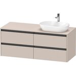 Duravit Waschtischunterbau Ketho.2 1400x568x550mm Becken rechts taupe matt