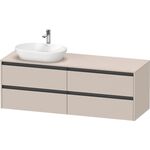 Duravit Waschtischunterbau Ketho.2 1600x568x550mm Becken links taupe matt