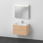 DU XBase Möbel-Set 830x490mm, WT,WTU m. Schubk.2, Spiegelschr., Eiche Natur