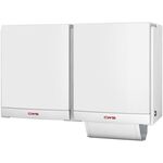 CWS Stoffhandtuchspender Paradise DUO mit Schloss, vormontiert mit Panel, weiß