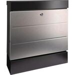 Briefkastenset NewYork 6850 B+S H.405mm B.364mm T.110mm schwarz/Edelstahl VA