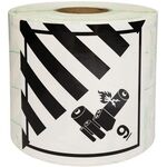 Etiketten Maße 100x100mm PE-Folie Motiv Batterien Kl. 9A TRANSPAK