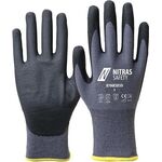 Handschuhe 8700ESD3D Gr.9 grau/schwarz EN 388/EN 407/EN 16350 PSA II NITRAS - VPE: 12