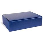 Flaschengeschenkkarton Maße 363x252x94mm saphirblau offene Welle saphirblau - VPE: 25