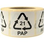 Etiketten f.Italien Maße 35x35mm Haftfolie weiß SK Aufdruck 21 PAP (sonst Pappe) - VPE: 2