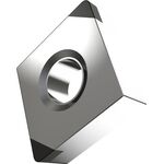 Drehwendeschneidplatte ISO CNGA 120404S01020B:TB310 D.5,16mm Silber-Schwarz - VPE: 2