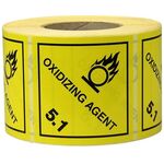 Etiketten Maße 100x100mm Papier gelb Aufdruck Oxidizing Agent TRANSPAK