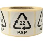 Etiketten f.Italien Maße 35x35mm Haftfolie weiß SK Aufdruck 22 PAP (Papier) - VPE: 2