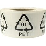 Etiketten f.Italien Maße 35x35mm Haftfolie weiß selbstklebend Aufdruck 01 PET - VPE: 2