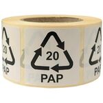 Etiketten f.Italien Maße 35x35mm Haftpapier weiß SK Aufdruck 20 PAP (Wellpappe) - VPE: 2