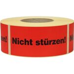 Warnetiketten Maße 145x70mm Papier rot Nicht stürzen TRANSPAK