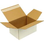 Automatikkarton 1-wellig Maße 230x160x120mm SK Qualität 1.30 B weiß Fefco 0713 - VPE: 20