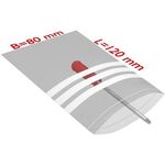 Druckverschlussbeutel m.Beschriftungsfeld Maße 80x120mm S.50µ PE transparent - VPE: 1000