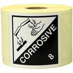 Etiketten Maße 100x100mm Papier weiß/schwarz Aufdruck Corrosive TRANSPAK