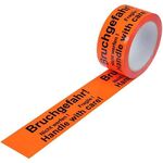 Warnklebeband Breite 50mm Länge 66m S.52µ PP Bruchgefahr! Nicht werfen! TRANSPAK - VPE: 12