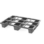 Kunststoffpalette Maße 600x800x120 mm 1/2 EURO anthrazit o.Antirutschkante - VPE: 6