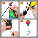 Bdt Rainbow- Ballon- Windspiel mit Spiralschweif ''Design6'', ? 28cm, 110cm Länge