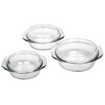 BOHEMIA CRISTAL Schüsselsatz 3-teilig, Schüssel und Deckel
