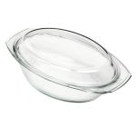 BOHEMIA CRISTAL Glas Schüssel ovalflacher Deckel