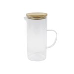 Glaskaraffe m. Bambusdeckel 1l - 6 VPE