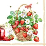 TI-FLAIR  Serviette 33x33cm Fraises - 12 VPE