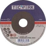 Trennscheibe D125x0,8mm gekr.INOX Bohr.22,23mm TECWERK - VPE: 25