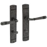 Langschildschildgarnitur Helena Zamak F77 Grau WC 72mm DIN L/R INTERSTEEL
