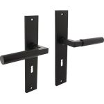 Langschildschildgarnitur Baustil Zamak F71 schwarz BB 72mm DIN L/R INTERSTEEL