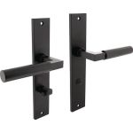 Langschildschildgarnitur Baustil Zamak F71 schwarz WC 72mm DIN L/R INTERSTEEL