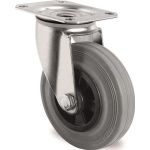 Lenkrolle D.200mm Trgf.205kg m.Platte PP Rollenlager VG grau TECWERK