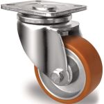 Lenkrolle D.80mm Trgf.180kg PU Platte L100xB85mm Farbe Rl.braun TECWERK
