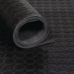 Gummiflachnoppenmatte B.1,5m L.10m D.3mm schwarz NR/SBR o.Gewebeeinlage TECWERK - VPE: 15