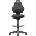 Arbeitsdrehstuhl Rl.+Fußring Supertec schwarz Grifffarbe blau 580-860mm TECWERK