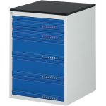 Schubladenschrank BK 650 H820xB580xT650mm grau/blau 5 Schubl.Einfach.TECWERK