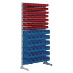 Ständerregal eins.H2010xB1010xT400mm 63xMK5 rot,36xMK4 blau lichtgrau