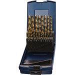 Spiralbohrersatz DIN 338 TypN D.1-10x0,5mm HSS TiN 19tlg.Ku.-Kass.TECWERK