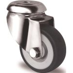 Lenkrolle D.50mm Trgf.50kg Rückenloch PP Gleitlager VA TPE grau TECWERK